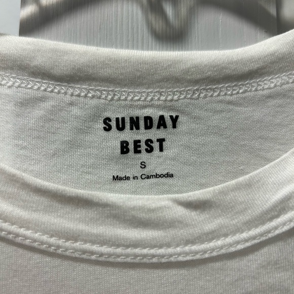Women’s White T-Shirt by Sunday Best Sold by Aritzia. Size Small - Picture 3 of 3